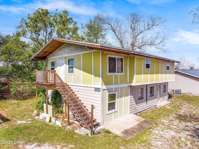 819 Russ Lake Dr, Panama City, FL 32404 - exterior space featuring central AC unit and stairs