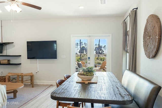 358 Sea Grove Way, Port St Joe, FL 32456 - dining space with wood finished floors and a ceiling fan