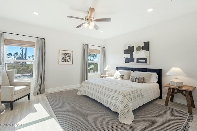 358 Sea Grove Way, Port St Joe, FL 32456 - bedroom with light wood finished floors, recessed lighting, and ceiling fan