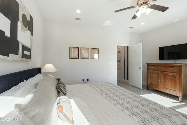 358 Sea Grove Way, Port St Joe, FL 32456 - bedroom featuring recessed lighting, a ceiling fan, and light wood-style flooring