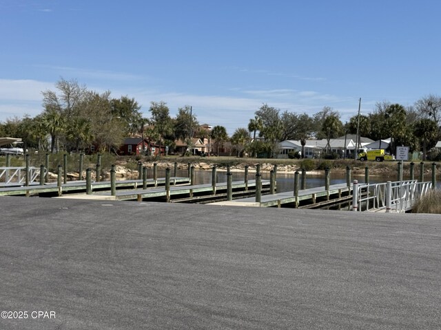 view of dock area