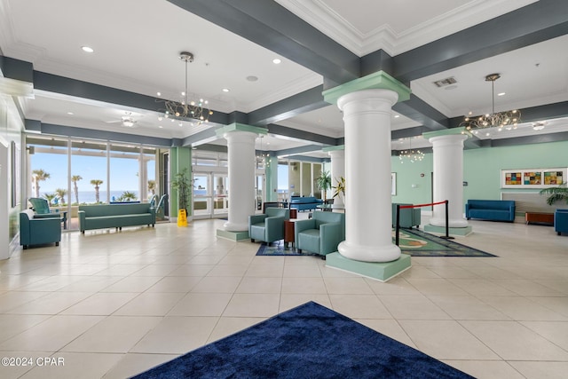 community lobby with visible vents