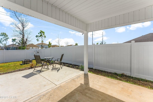 view of patio with a fenced backyard