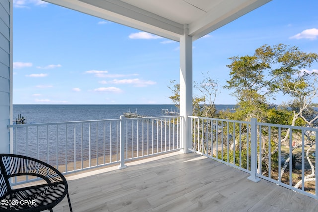 balcony with a water view