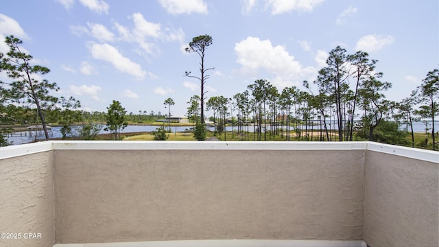 balcony with a water view