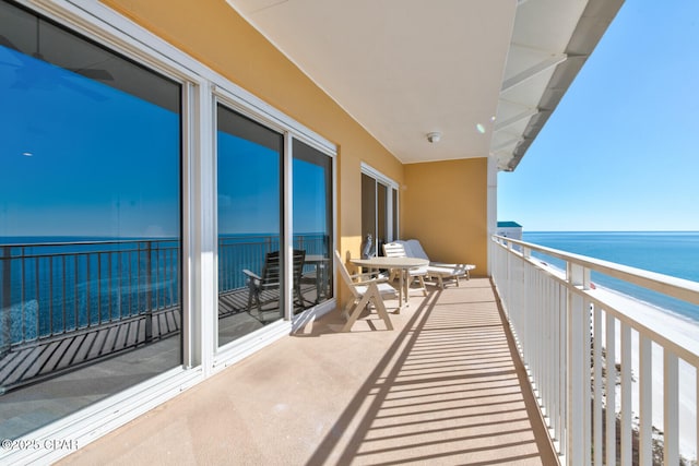 6627 Thomas Dr Unit 1702, Panama City Beach, FL 32408 - balcony featuring a water view and a view of the beach