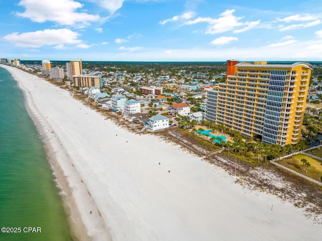 6627 Thomas Dr Unit 1702, Panama City Beach, FL 32408 - drone / aerial view featuring a view of city, a view of the beach, and a water view
