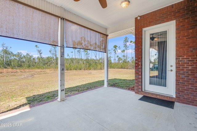 view of patio with ceiling fan