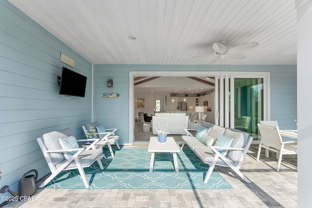 view of patio / terrace with a ceiling fan