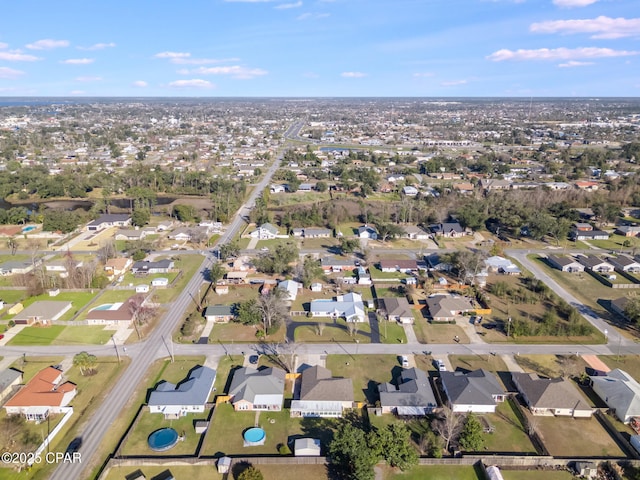 bird's eye view with a residential view