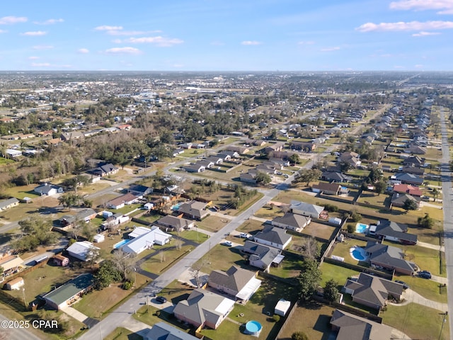 drone / aerial view with a residential view