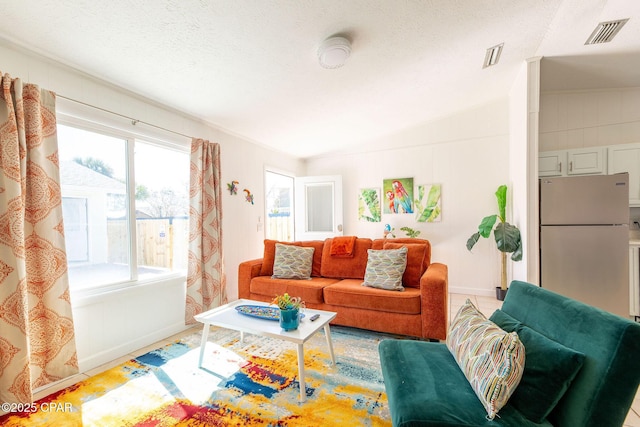 5801 Pinetree Avenue A, B, C & D, Panama City, FL 32408 - living area featuring vaulted ceiling and baseboards