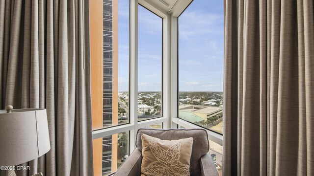 interior space featuring expansive windows