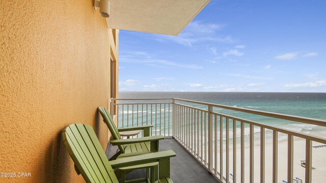 balcony with a water view