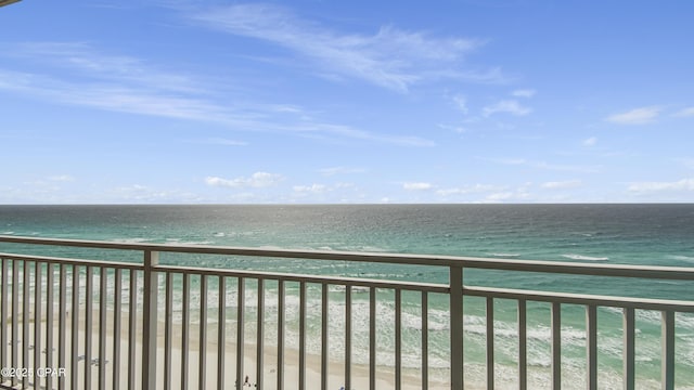 view of water feature featuring a beach view