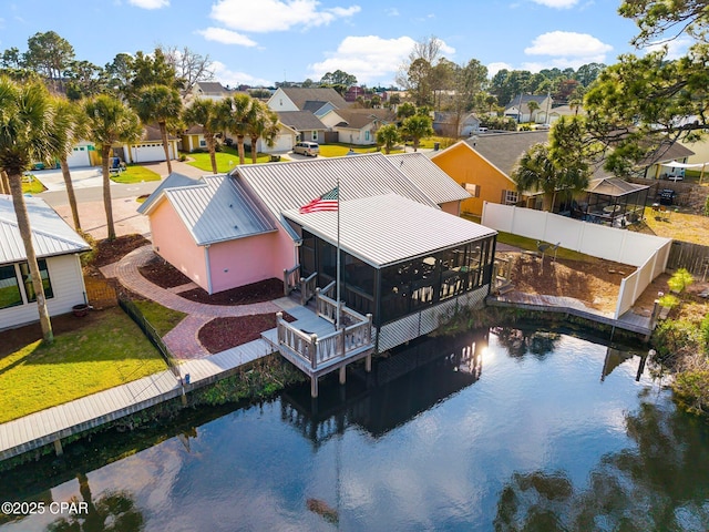 aerial view with a residential view