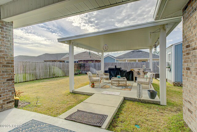 view of patio / terrace featuring a fenced backyard