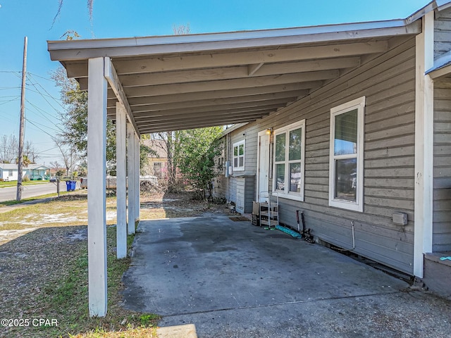 view of patio with a carport