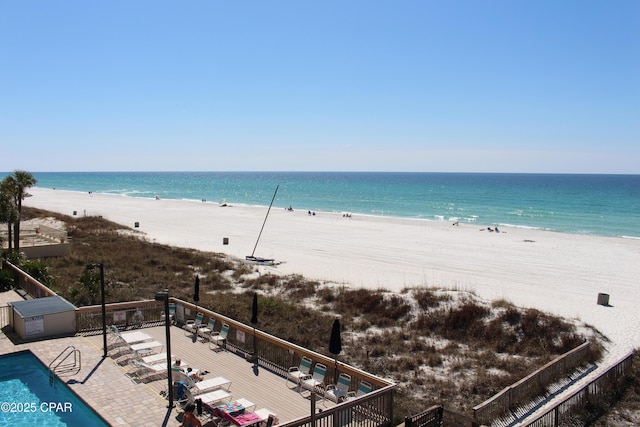 water view featuring a beach view