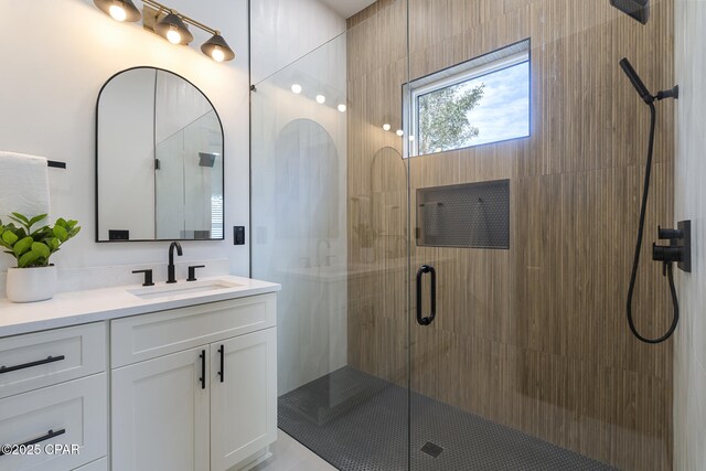 21403 Sunset Ave, Panama City Beach, FL 32413 - bathroom with a stall shower and vanity