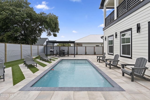 21403 Sunset Ave, Panama City Beach, FL 32413 - view of pool with a fenced backyard and a patio
