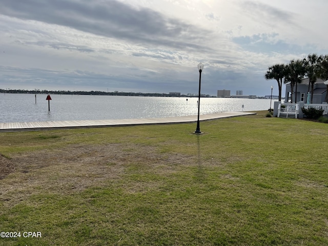 water view featuring a boat dock