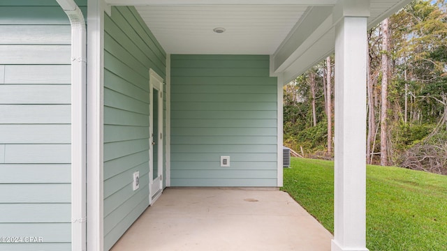 view of patio with central AC