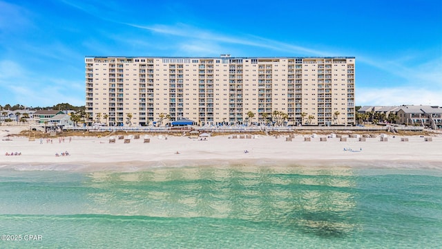 exterior space with a view of the beach