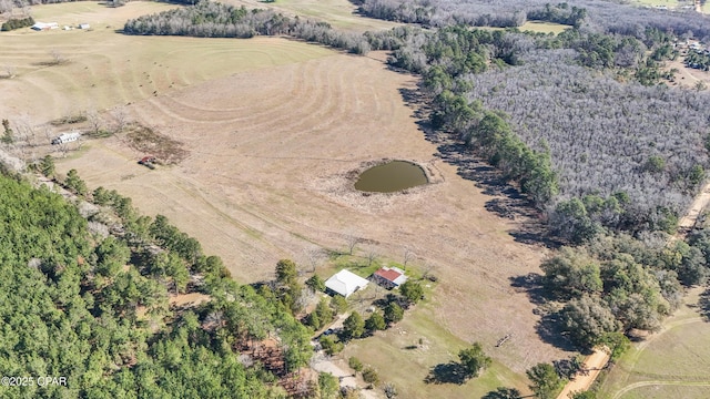 drone / aerial view with a rural view