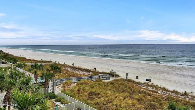 water view with local beach and fence