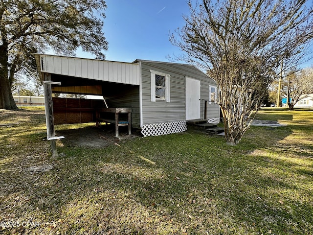 view of outbuilding with entry steps