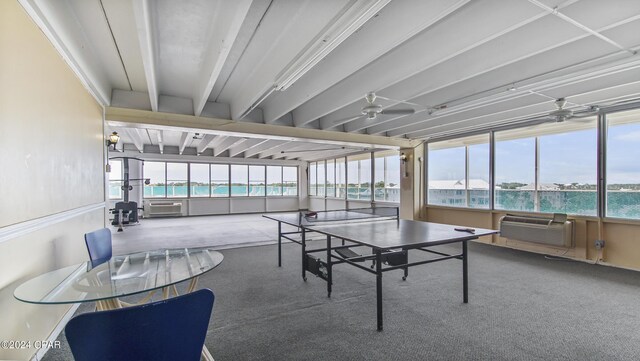 14401 Front Beach Rd Unit 432, Panama City Beach, FL 32413 - game room featuring ceiling fan and carpet floors