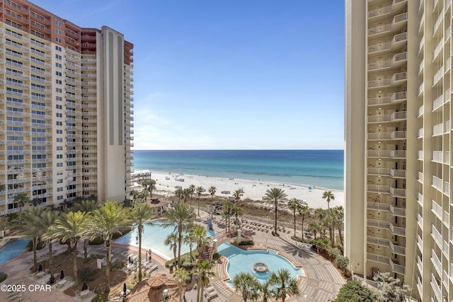 water view featuring a view of the beach