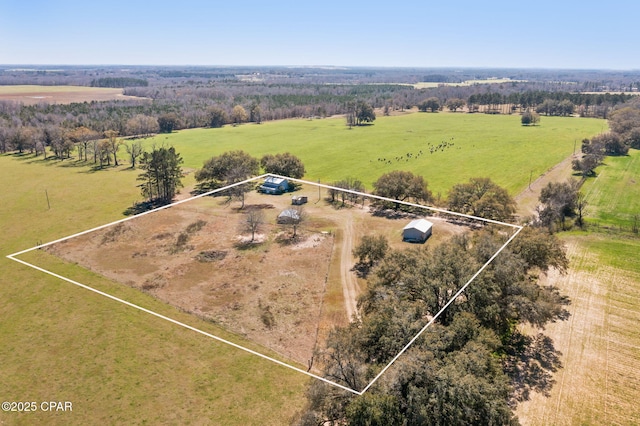 drone / aerial view with a rural view