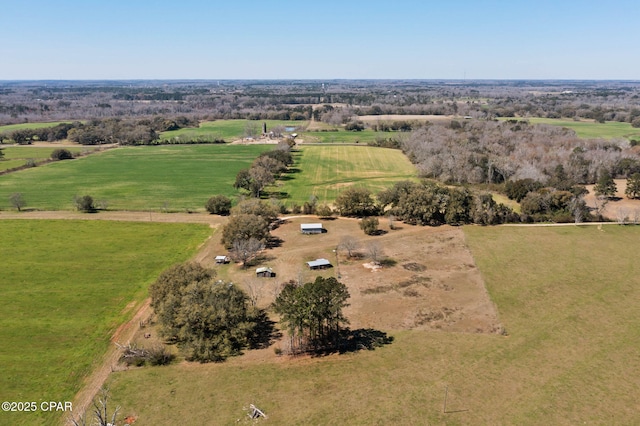 aerial view with a rural view