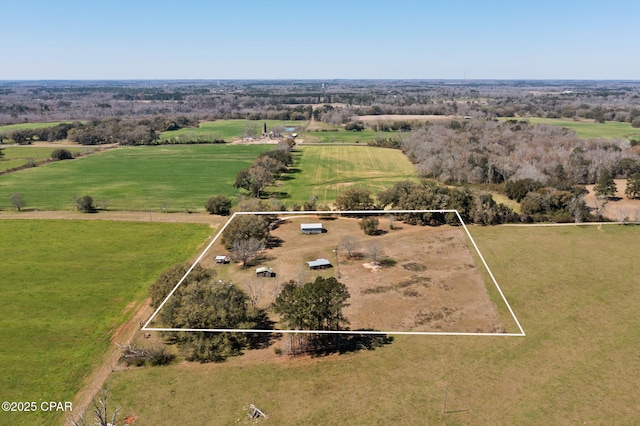 bird's eye view featuring a rural view