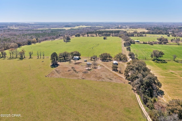 bird's eye view with a rural view