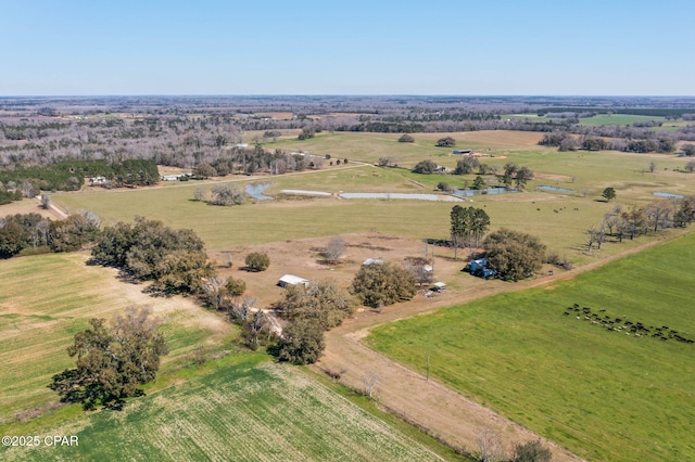 bird's eye view with a rural view