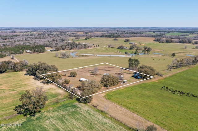 drone / aerial view with a rural view