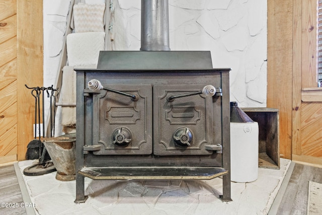 details with a wood stove