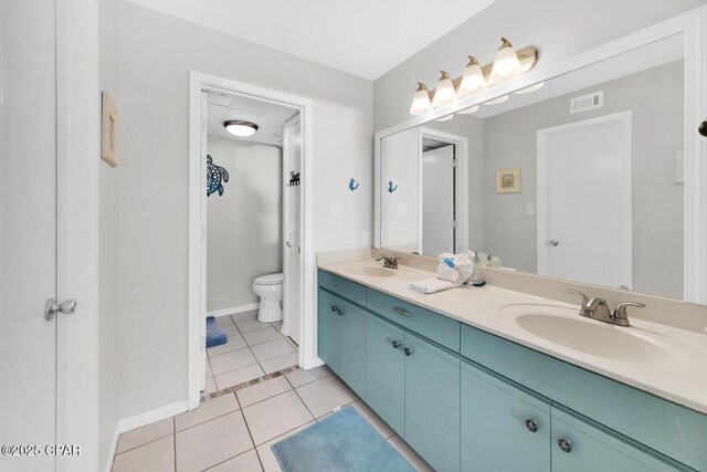 520 Richard Jackson Blvd Unit 3308, Panama City Beach, FL 32407 - full bathroom featuring tile patterned floors, toilet, visible vents, and a sink