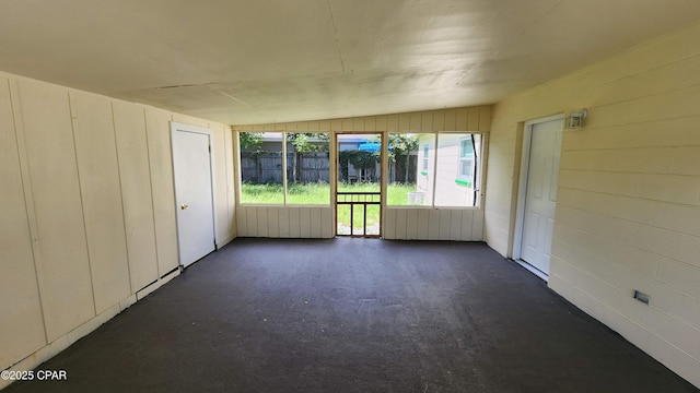 view of unfurnished sunroom