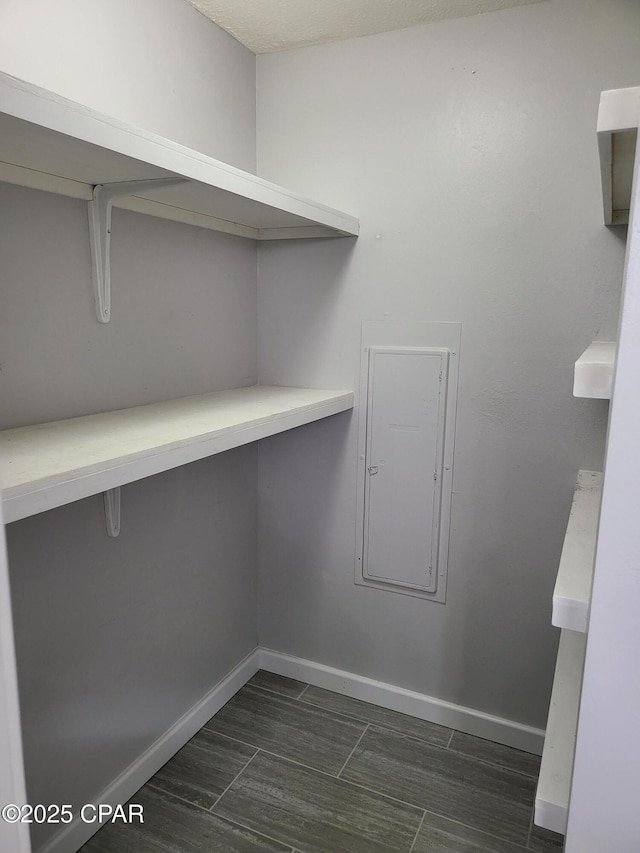 walk in closet with wood tiled floor