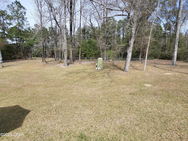 view of yard featuring fence