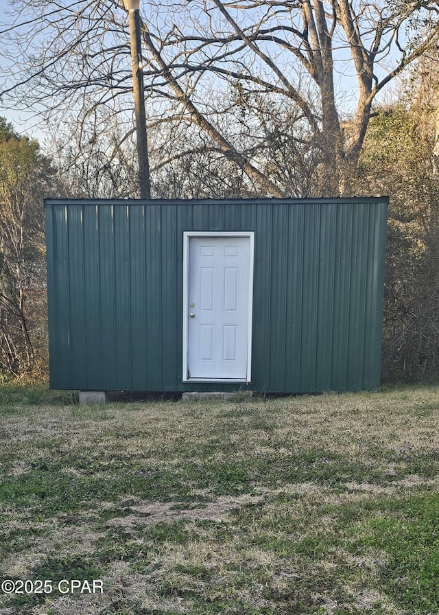 view of shed