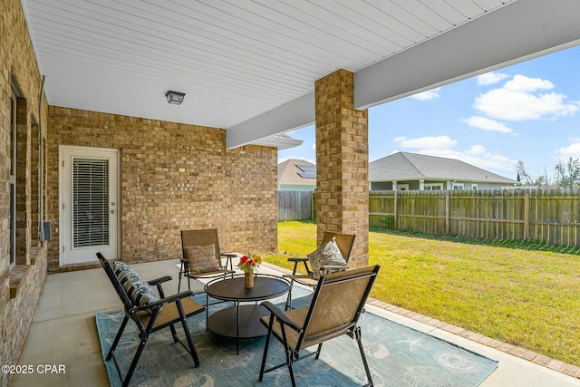 view of patio / terrace with a fenced backyard