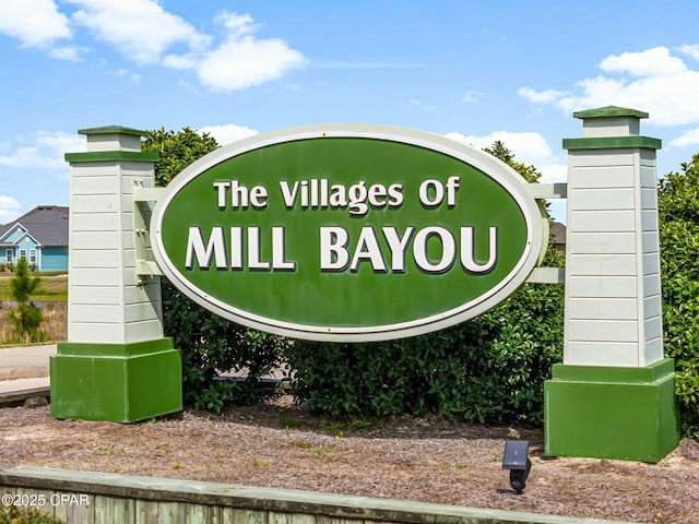 view of community sign