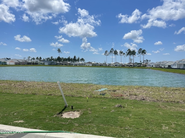 view of water feature with a residential view