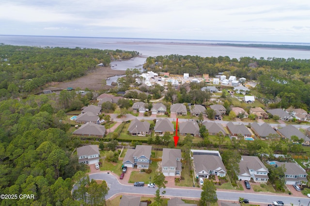 146 Bayou Manor Rd, Santa Rosa Beach, FL 32459 - birds eye view of property featuring a residential view and a water view