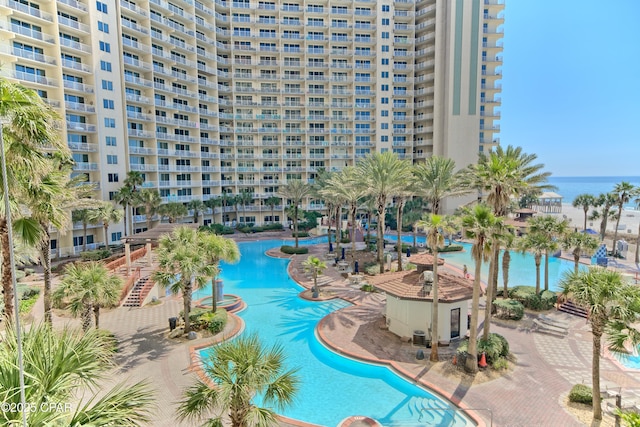 pool with a water view